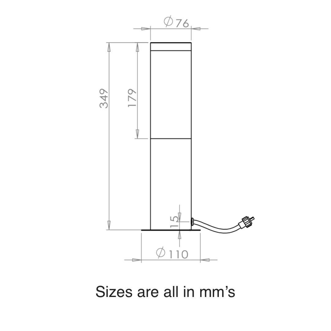 ellumière™ BOLLARD LIGHT- BLACK | 3W 0.5M S/S SPIKE & BLACK BASE - Image 6